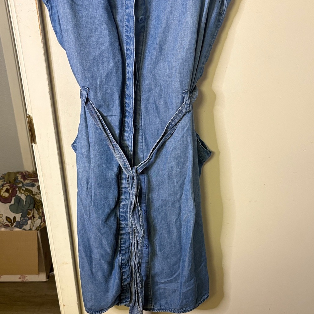 Blue Denim Sleeveless Dress